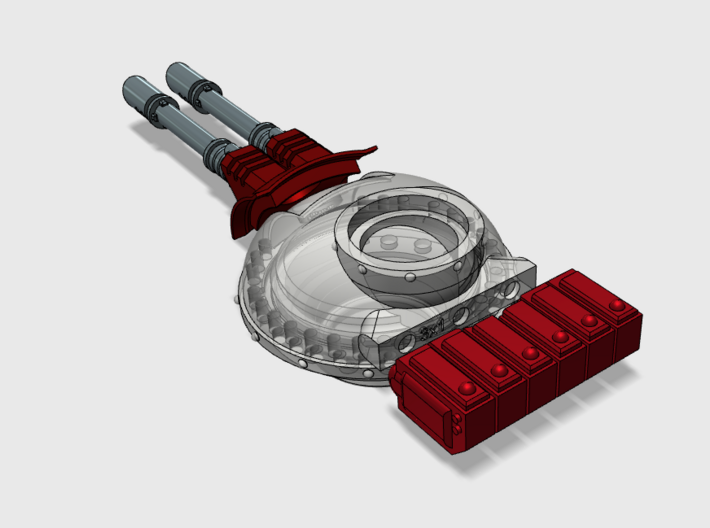 Phobos Battle Tank:  Twin Laser Turret Weapon 3d printed Base Turret NOT INCLUDED!