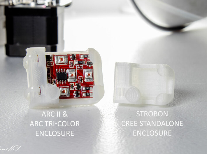 ARC II Strobe Light Enclosure with GoPro Mount 3d printed 
