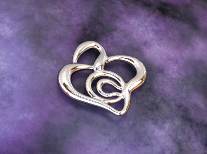 Heart pendant 3d printed silver material