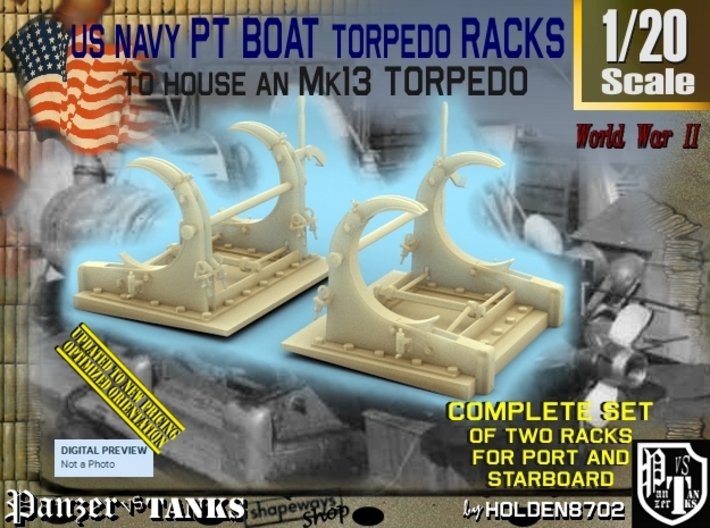 1/20 PT Torpedo Rack TypD 3d printed
