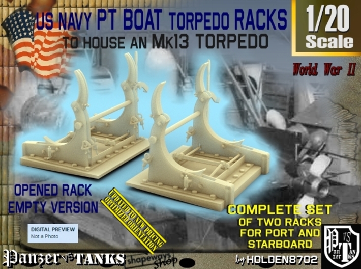 1/20 PT Torpedo Rack TypD Empty 3d printed