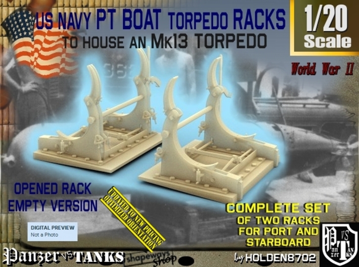 1/20 PT Torpedo Rack TypE Empty 3d printed