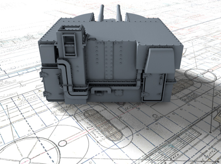 1/72 Battle Class 4.5"/45 QF MKIV RP10 Gun x1 3d printed 3d render showing product detail