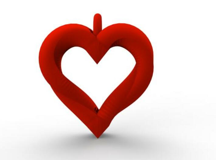 Valentines Mobius Heart Pendant With Hoop 3d printed 