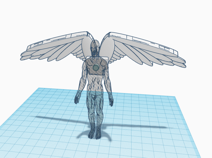 Microman Articulated Angel Flight Pack 3d printed 