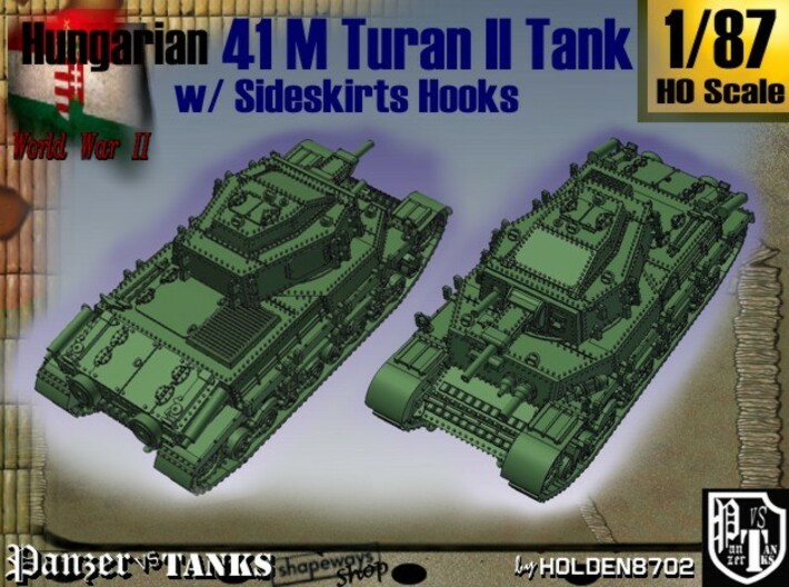 1-87 Hungarian 41M Turan II Sideskirts Hooks 3d printed 