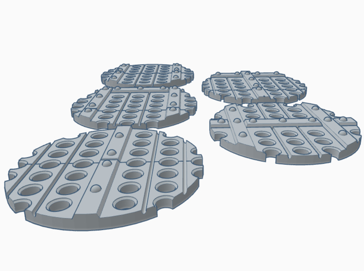 Heavy Metal Trench Plate - 25mm base topper x5 3d printed 