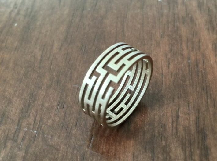Labyrinth bracelet 3d printed Size 9 in bronze