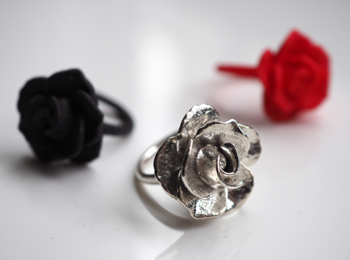 Blossoming Rose Ring 3d printed 