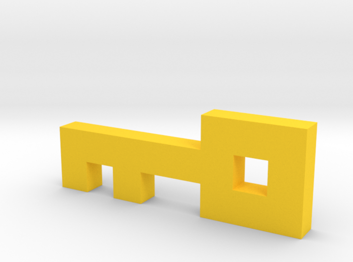 8-Bit Key from Atari Adventure Video Game 3d printed &quot;Gold&quot; key for the Gold Castle