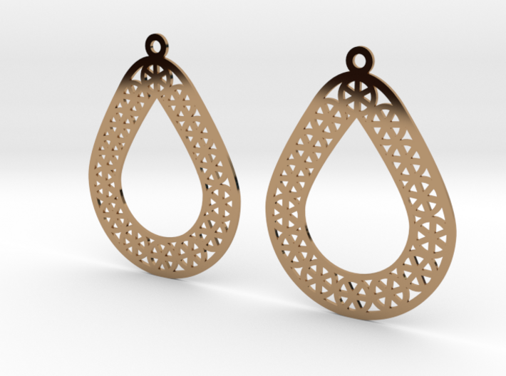 Modern Wagon Wheel Teardrop Earrings 3d printed