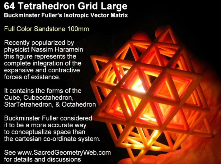 64 Tetrahedron Grid 10cm Isotropic Vector Matrix 3d printed 