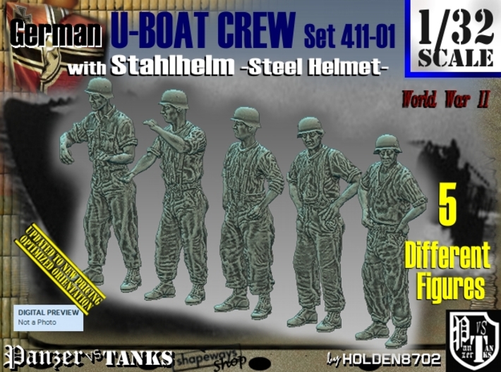 1/32 German U-Boot Crew Set411-01 3d printed