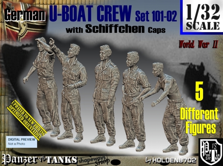 1/32 German U-Boot Crew Set101-02 3d printed