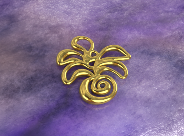 Tropical island 3d printed gold material