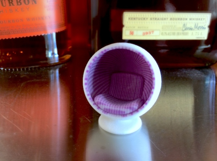 Bubble Chair: Purple &amp; White Gingham (1:24 Scale) 3d printed