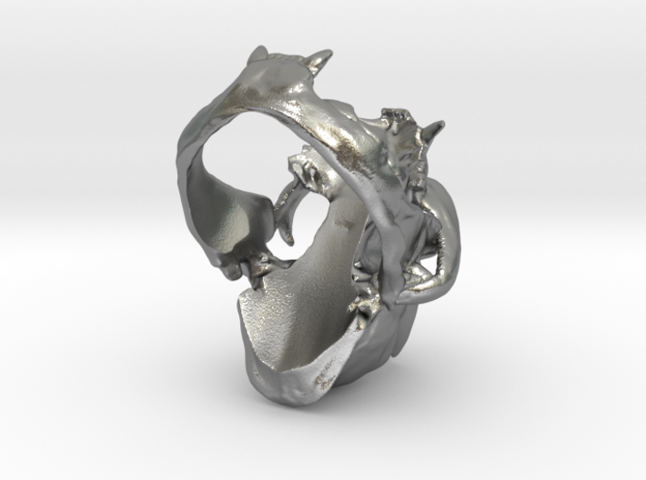 Horned Bobcat Ring 3d printed