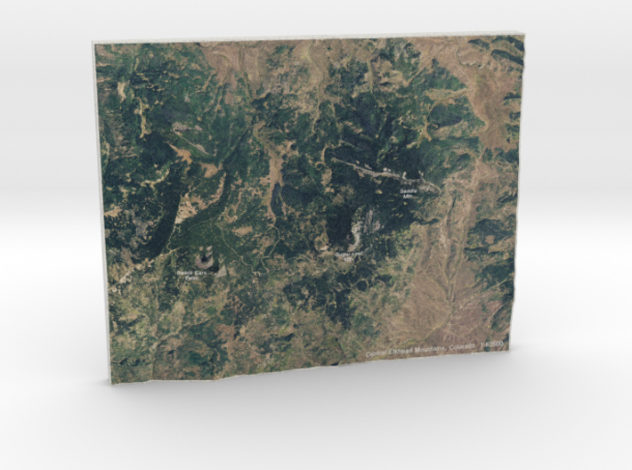 Central Elkhead Mountains, Colorado, 1:62500 3d printed 