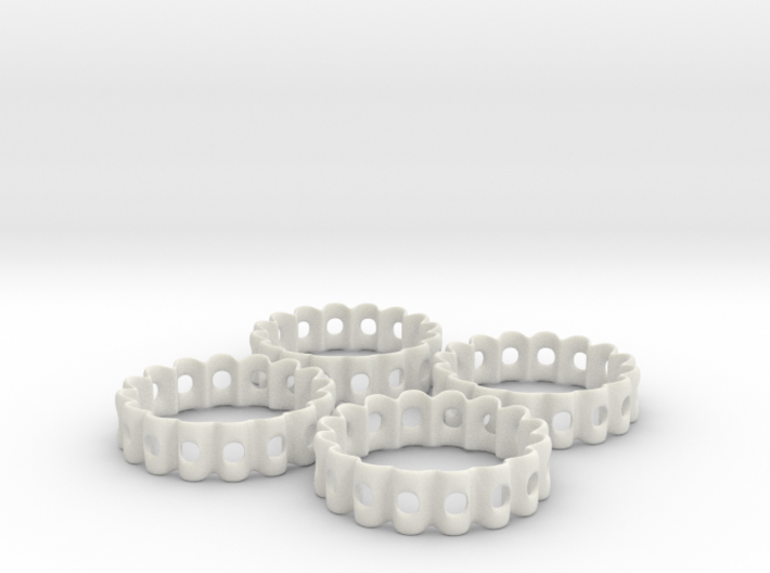 Crinkled Napkin Rings (4) 3d printed