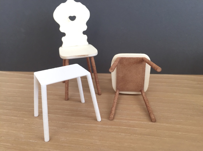 Set of Chair legs slanted 10%, 1:12 3d printed
