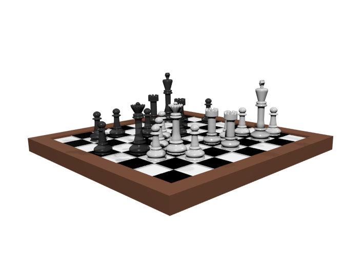1/18 Scale Chess Board Mid-game (v03) 3d printed 