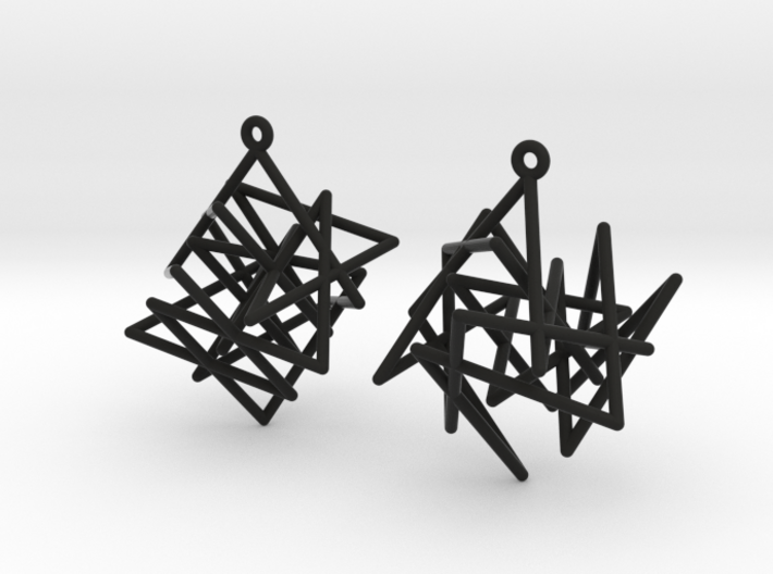 Knight's Tour Cube Earrings 3d printed 