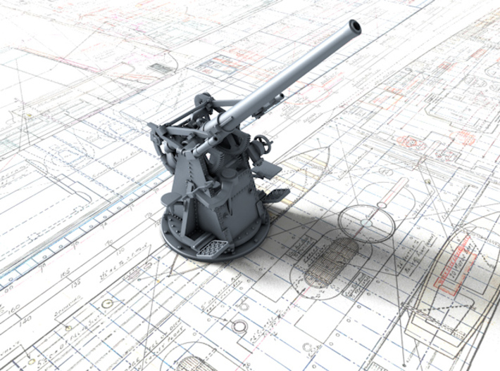 1/72 12-pdr 3"/45 (76.2 cm) 20cwt Gun 45º 3d printed 3d render showing product detail
