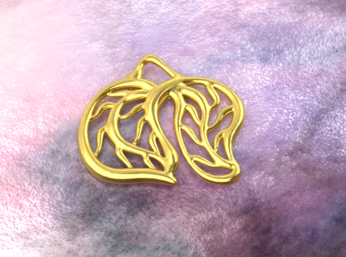 Leaves 3d printed gold material