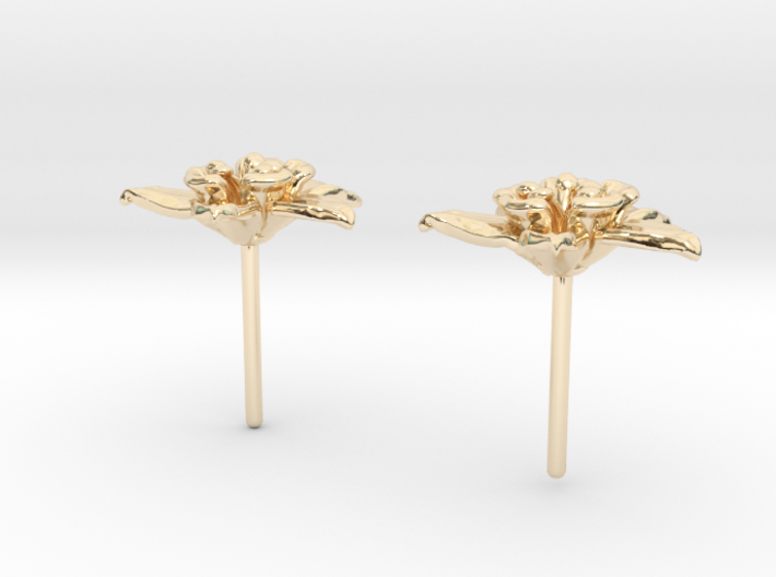 Columbine Flower Earrings 3d printed