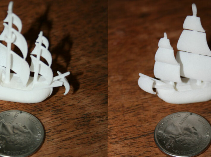 Galleon Earrings or Necklace 3d printed