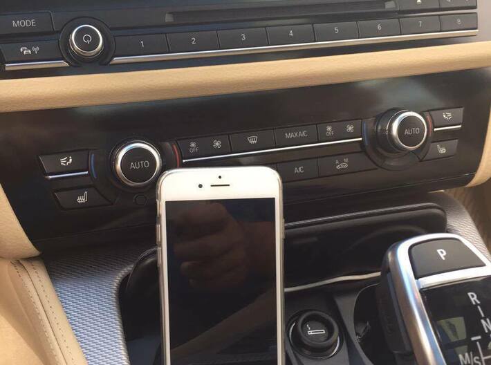 iPhone car mount for BMW 7 Series 3d printed BMW 7 series car mount for front console cup holder