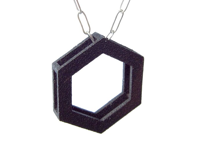 Simple Hexagon Pendant 3d printed