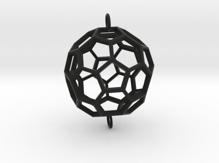 Buckyball Skeleton Pendant 3d printed