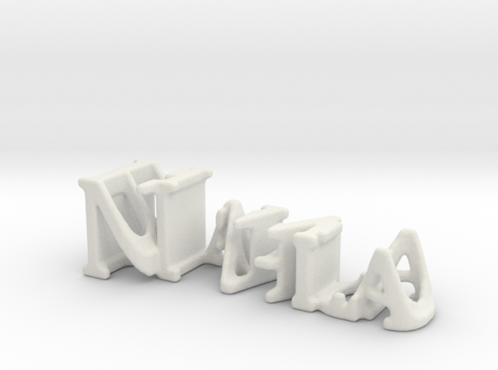 3dWordFlip: Nahla/Blanco 3d printed