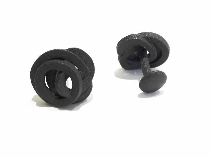 Air and Water Cufflinks  3d printed black water Cufflinks 