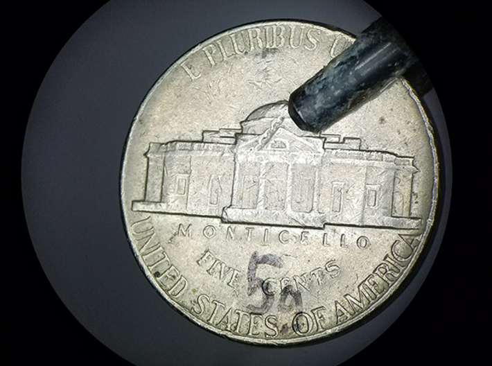 AmScope Microscope Cellphone Adapter (iPhone) 3d printed Example image taken using adaptor.