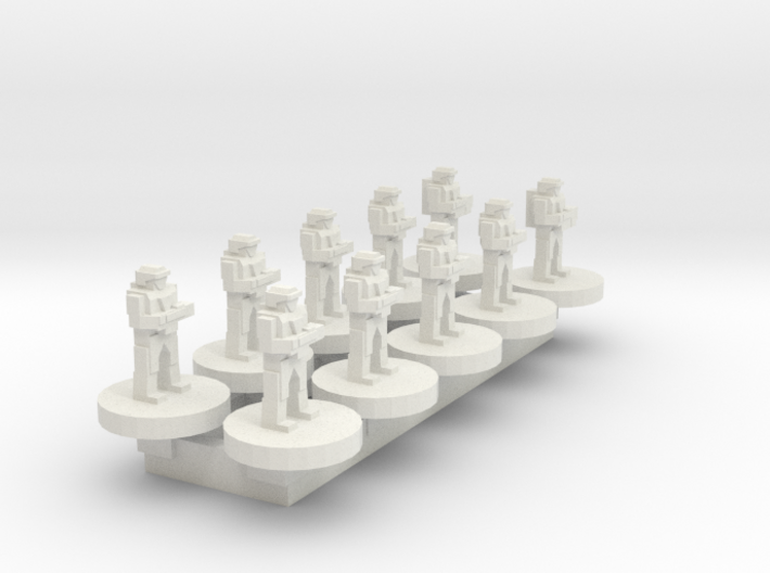 N scale (12mm) unarmored soldier squad 3d printed