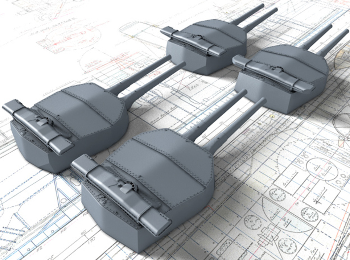 1/200 HMS Hood 15" Mark II Turrets 1920 B. Bags 3d printed 1/200 HMS Hood 15" Mark II Turrets 1920 B. Bags