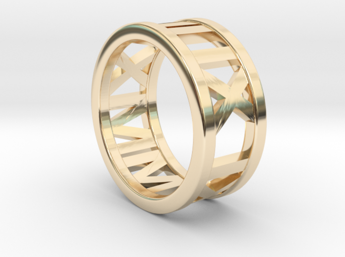 Customized roman numbers ring 3d printed