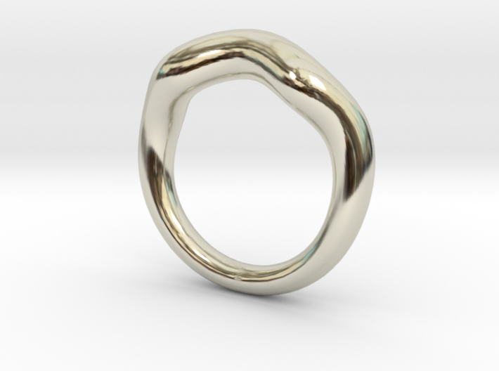 Waves Circle Ring 3d printed