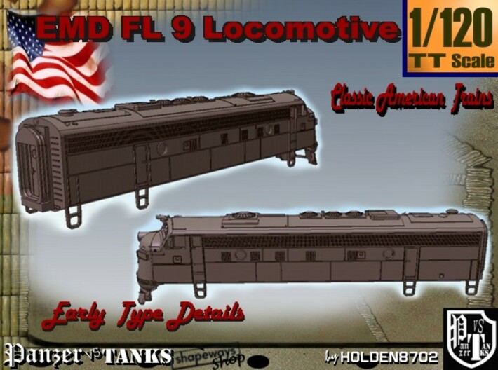 1-120 EMD FL 9 Locomotive 3d printed 