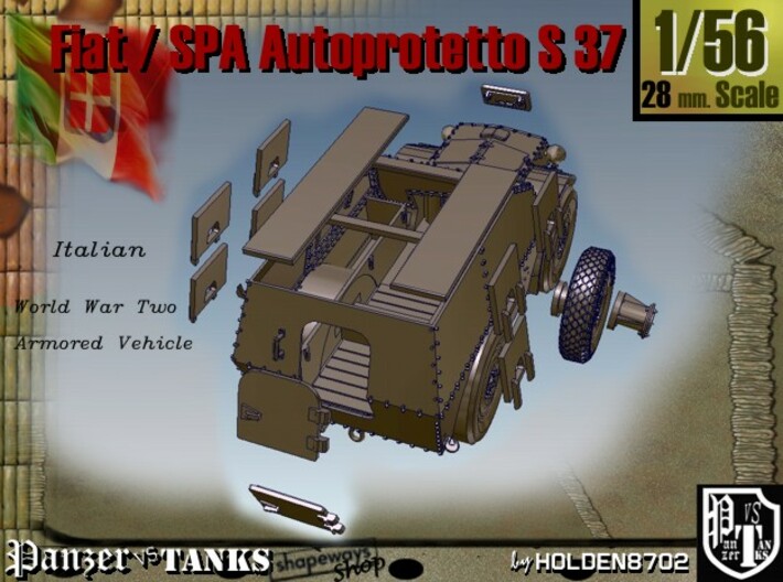 1-56 Fiat-SPA Autoprotetto S37 3d printed