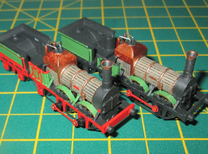 N Gauge Lion (Titfield Thunderbolt) Loco 3d printed The completed engine as 'Thunderbolt' and 'Lion'