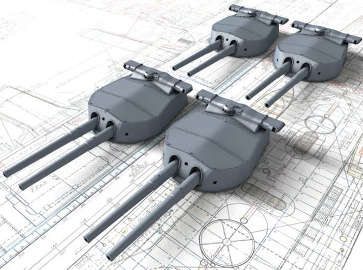 1/144 HMS Hood 15&quot; (38.1 cm) Mark II Turrets 1920 3d printed 1/144 HMS Hood 15&quot; (38.1 cm) Mark II Turrets 1920