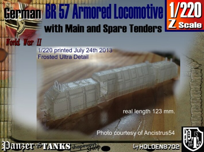 Z 1-220 BR 57 Armored Loco + 2 Tenders For BP-42 3d printed 