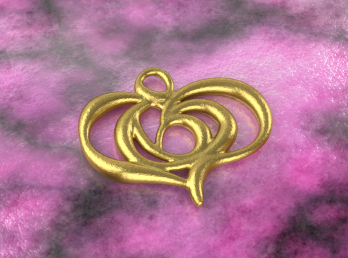 Floating heart 3d printed brass material