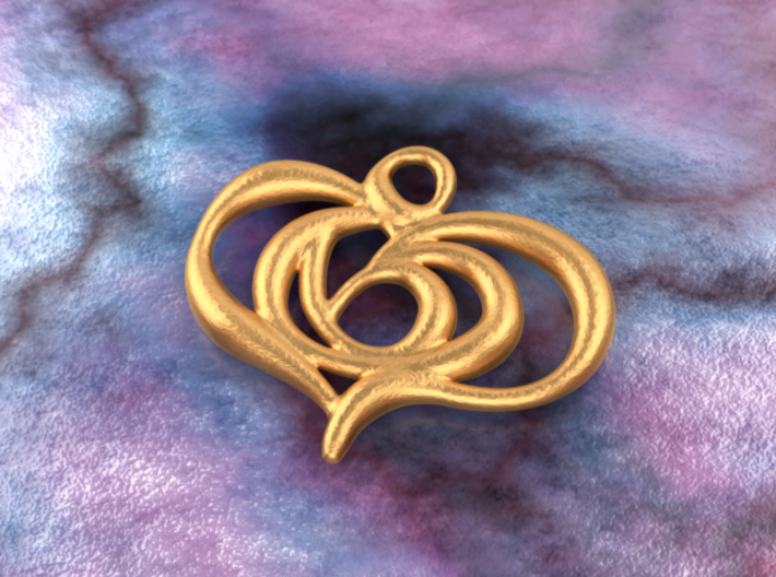 Floating heart 3d printed bronze material