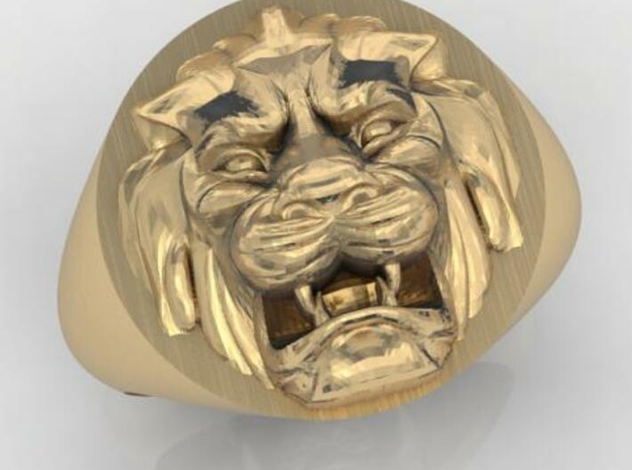 Lion signet ring 3d printed