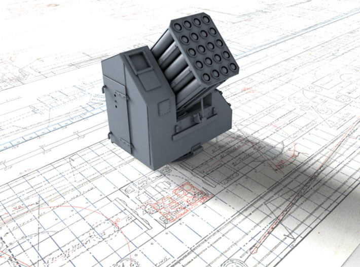 1/96 Royal Navy 7" UP Launcher x1 3d printed 3d render showing product detail