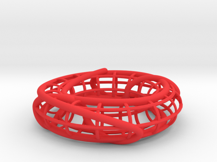 Connected Sum of Trefoils on a Torus 3d printed